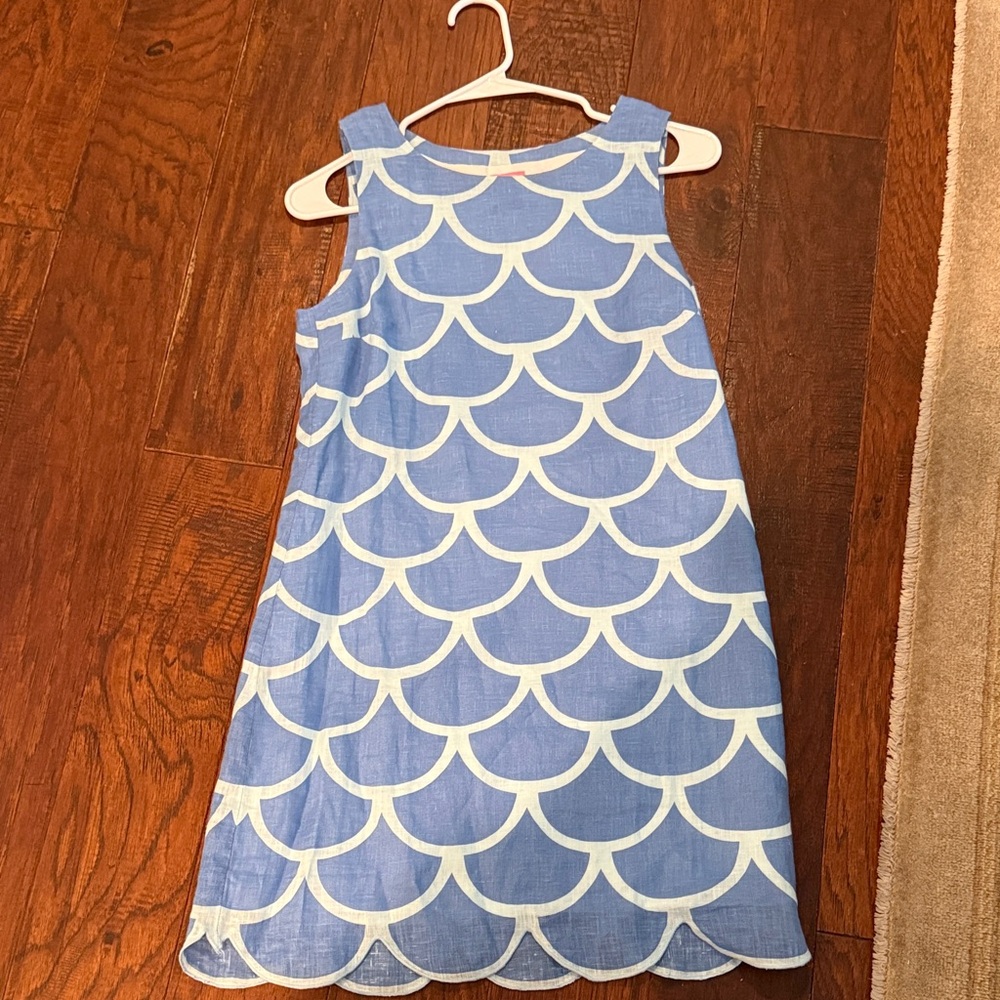 Island Company Blue and White Scallop Mini Dress